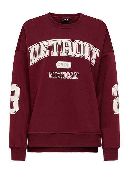 ONLY Sweatshirt 'ONLVictory'  mørkerød / hvid