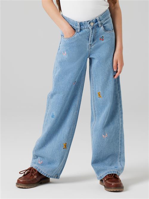 NAME IT Brede Jeans Rose Light Blue Denim Emb