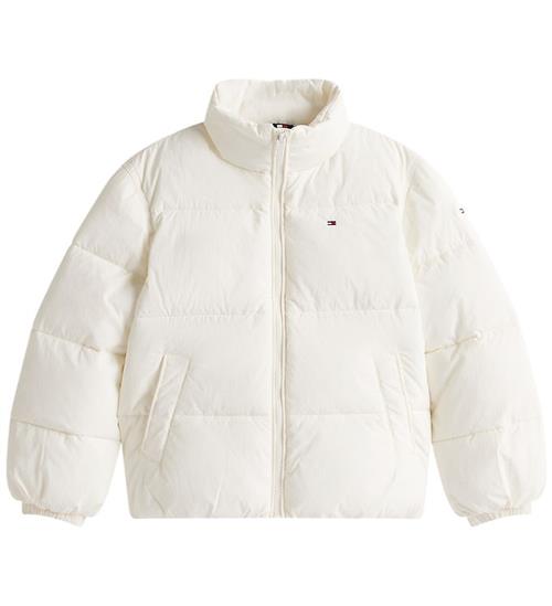 Tommy Hilfiger Dynejakke - Flag Puffer - Ivory Silk