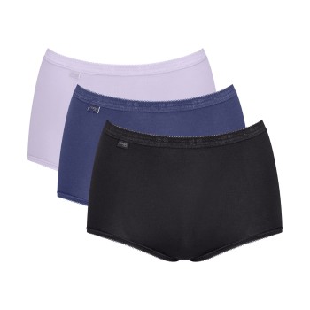 Sloggi Trusser 3P Basic Plus Maxi Colored Sort/Blå bomuld 44 Dame