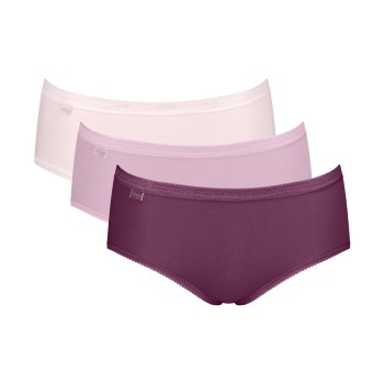 Sloggi Trusser 3P Basic Plus Midi Colored Lyserosa bomuld 40 Dame