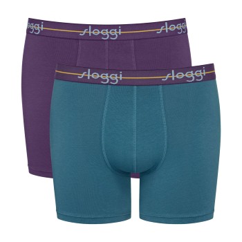 Sloggi 2P Men Start Short C2P Lilla/Turkise bomuld Medium Herre