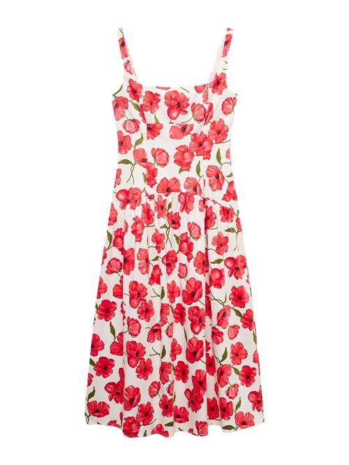 MANGO Sommerkjole 'POLA'  grøn / rød / sort / offwhite