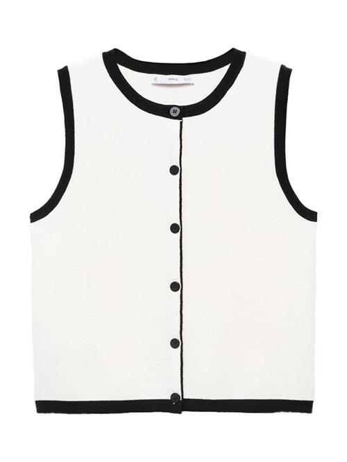 MANGO Strikvest 'PIPON'  creme / sort
