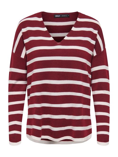 ONLY Pullover 'ONLAMALIO'  vinrød / hvid