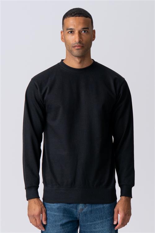 Basic Crewneck Sweat - Sort - Herre - M - TeeShoppen