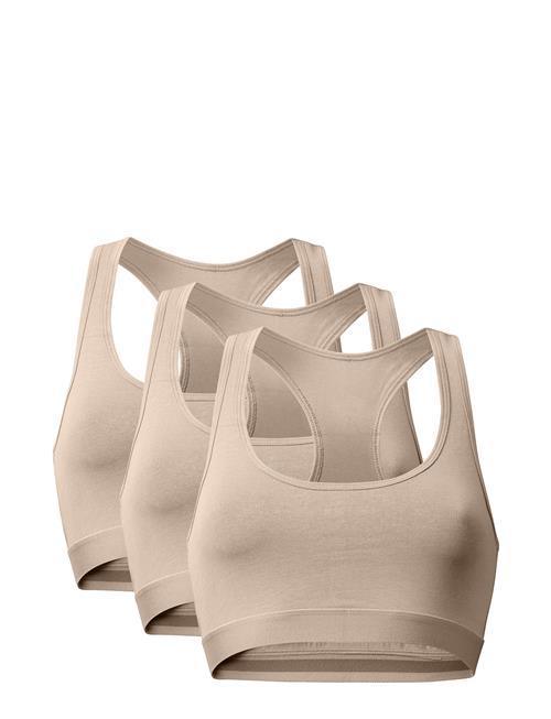 Se Organic Cotton Bralette 3 Pack Danish Endurance Beige ved Booztlet