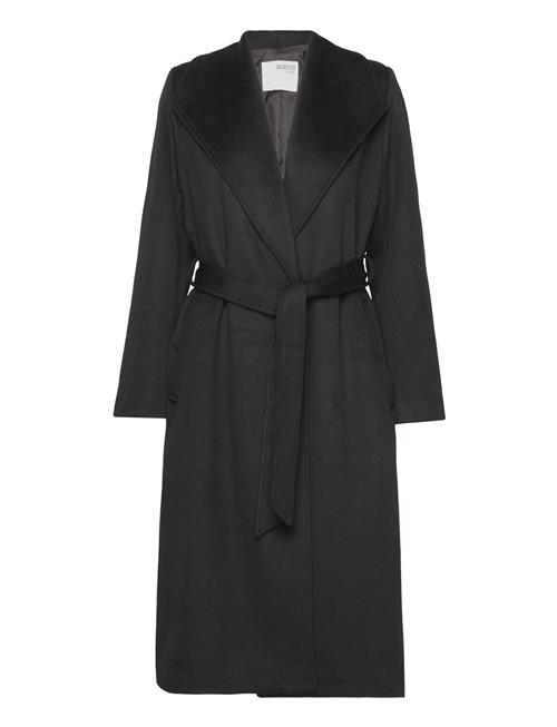 Slfrosa Wool Coat B Noos Selected Black
