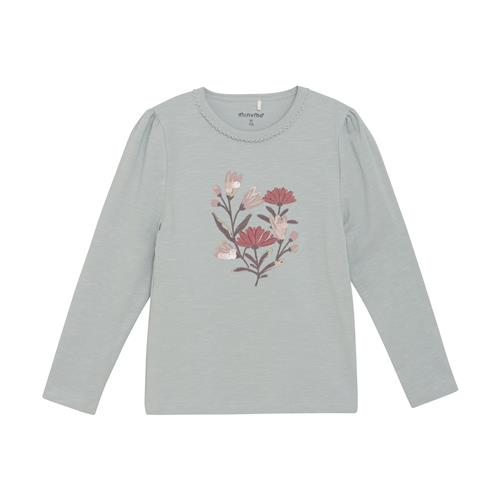 Minymo Langærmet T-shirt Puritan Gray  116 cm    116 cm  kvinde