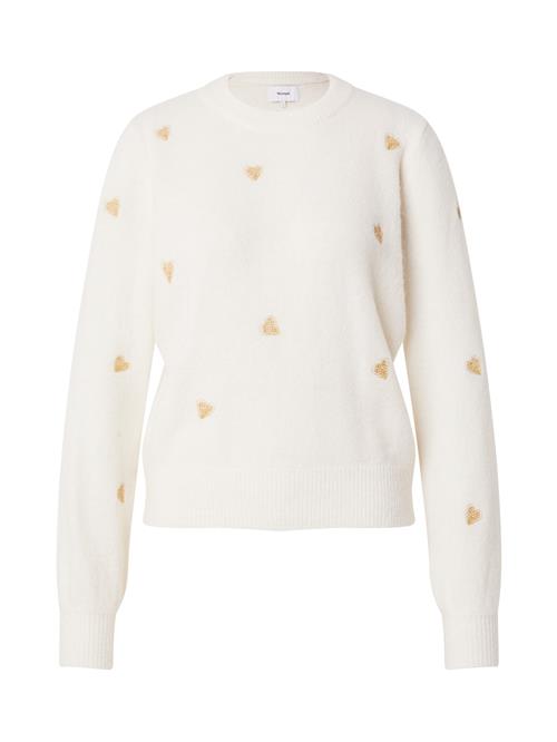 Se NÜMPH Pullover 'Holly'  gylden gul / hvid ved About You