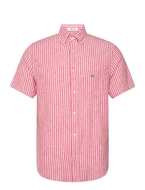 Reg Cotton Linen Stripe Ss Shirt GANT Red