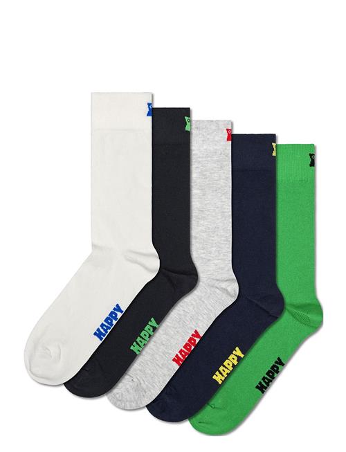 Se 5-Pack Solid Socks Happy Socks Green ved Booztlet
