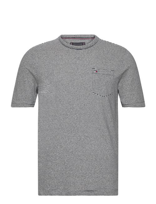 Cotton Linen Stripe Tee Tommy Hilfiger Navy