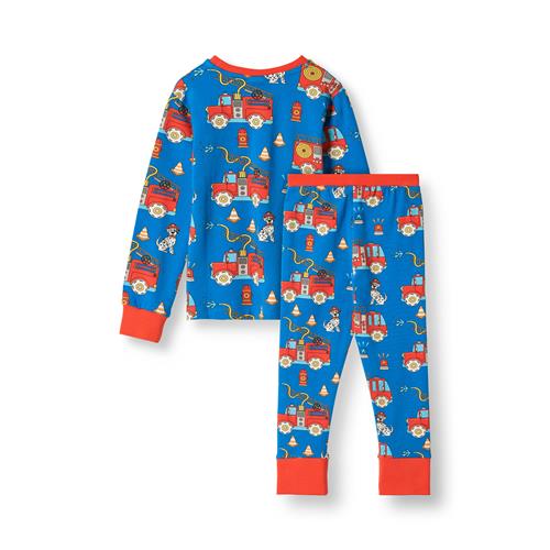 Småfolk Jubilee With Fire Truck Nattøjssæt Brilliant Blue  Brilliant blue-7-8 Y  Blå  7-8 år  mand