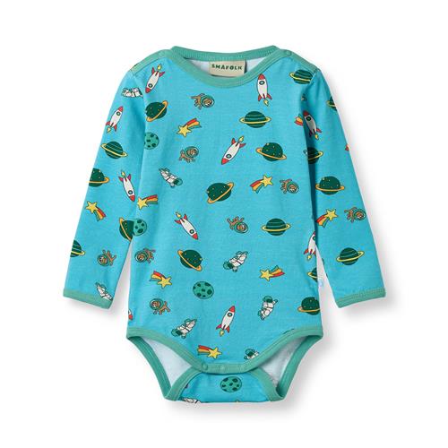 Småfolk Elstar With The Universe Langærmet Baby Body Petit Four  Petit four-68 cm  Blå  68 cm  mand