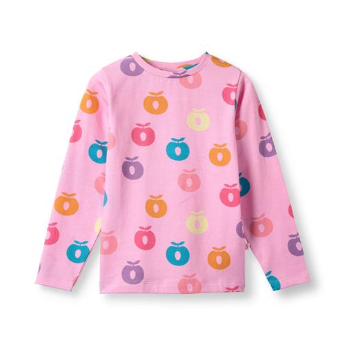 Småfolk Gala With Apples Langærmet T-shirt Pink Lilac  Pink lilac-3-4 Y  Lyserød  3-4 år  kvinde