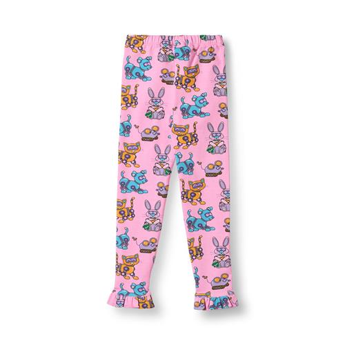 Småfolk Dabinett With Robot Pets Leggings Pink Lilac  Pink lilac-5-6 Y  Lyserød  5-6 år  kvinde