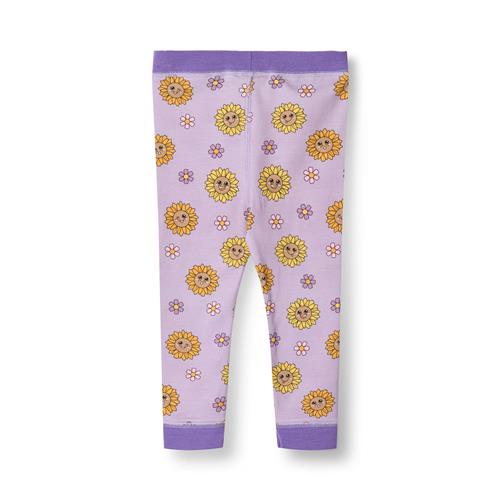 Småfolk Elstar With Sunflowers Baby-leggings Heather Purple  Heather purple-92 cm  Lilla  92 cm  kvinde