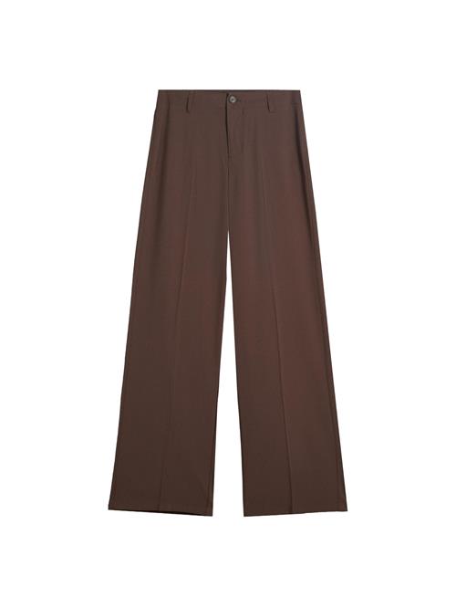 Bershka Bukser med fals  brun / cappuccino / mørkebrun