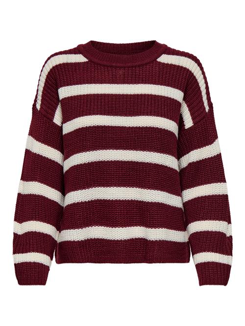JDY Pullover 'JDYJUSTY'  vinrød / hvid