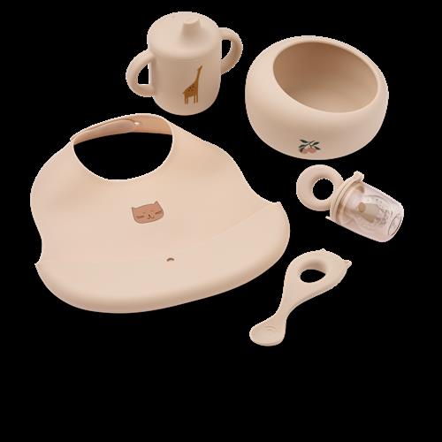 Liewood Mileah Baby Måltidssæt Apple Blossom  Apple Blossom One Size  Beige  One Size  Unisex