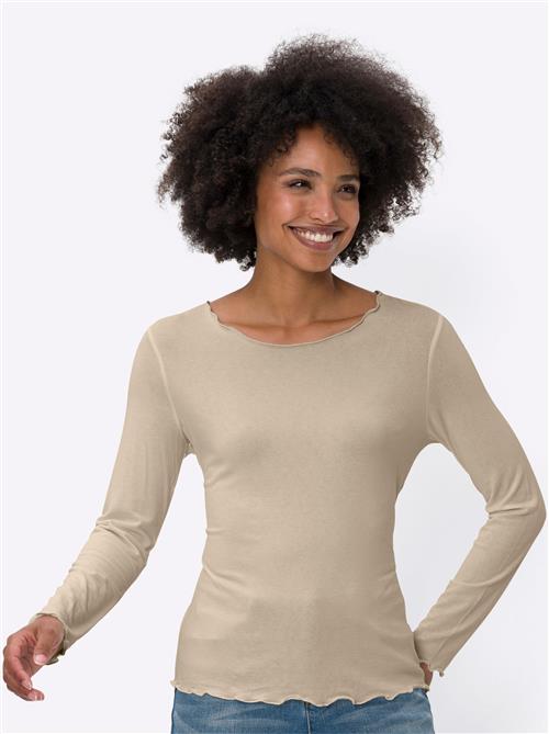 heine Shirts  creme / mørkebeige