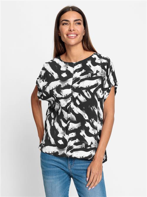 heine Bluse  sort / hvid