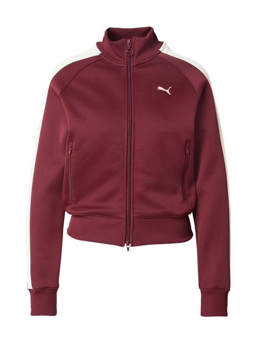 PUMA Sweatjakke 'T7 Always On'  vinrød / uldhvid