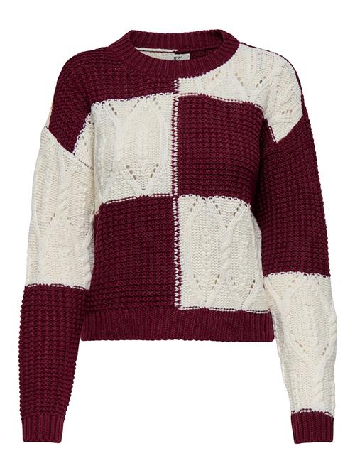 JDY Pullover 'JDYJUSTY'  purpur / hvid