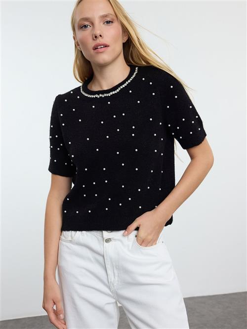 Trendyol Pullover  sort / transparent / perlehvid