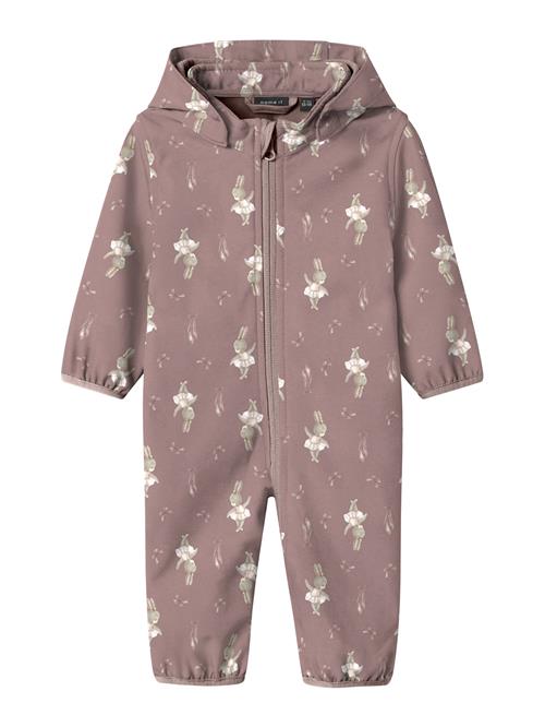 NAME IT Funktionsjakkesæt 'NBNAlfa08'  grå / gammelrosa / hvid
