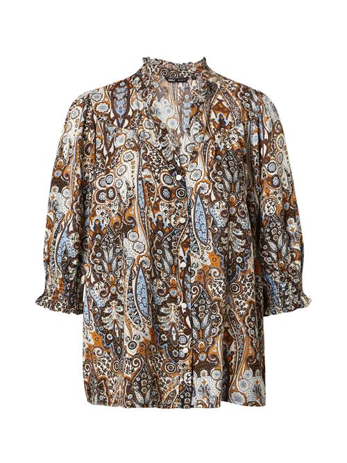 ONLY Bluse 'ONLRAYA'  lyseblå / cognac / mørkebrun / hvid
