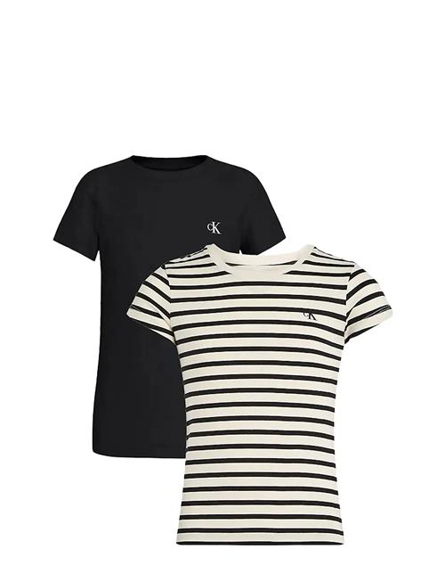 2 Pack Stripe Slim Ss T-Shirt Calvin Klein Cream