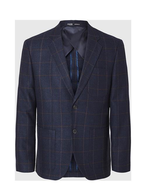 Slhslim-Dallas Wool Check Blz Noos Selected Navy