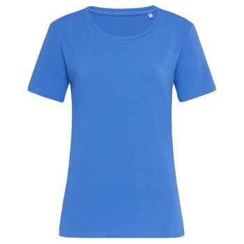 Stedman Claire Relaxed Women Crew Neck Blå ringspundet bomuld Large Dame