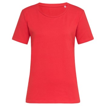 Stedman Claire Relaxed Women Crew Neck Rød ringspundet bomuld X-Large Dame