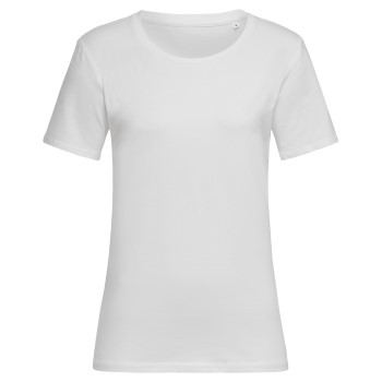 Stedman Claire Relaxed Women Crew Neck Hvid ringspundet bomuld Large Dame