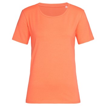 Stedman Claire Relaxed Women Crew Neck Abrikos ringspundet bomuld Small Dame