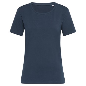 Stedman Claire Relaxed Women Crew Neck Marineblå ringspundet bomuld X-Small Dame