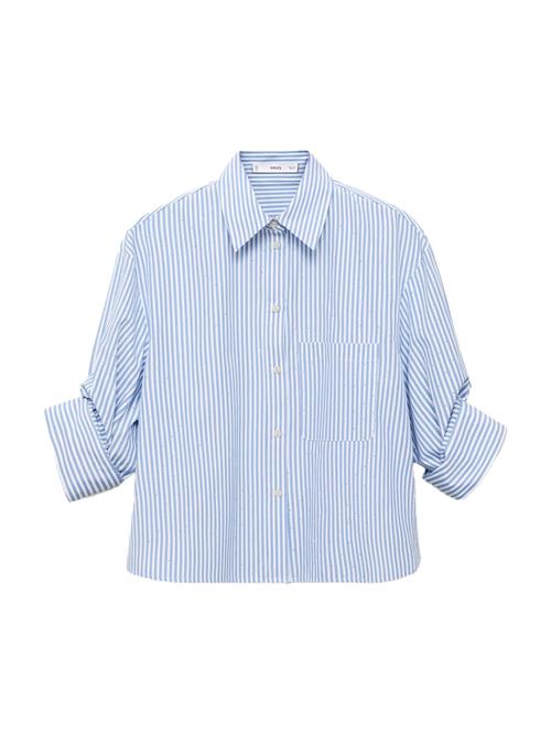 MANGO Bluse 'FAB'  lyseblå / hvid