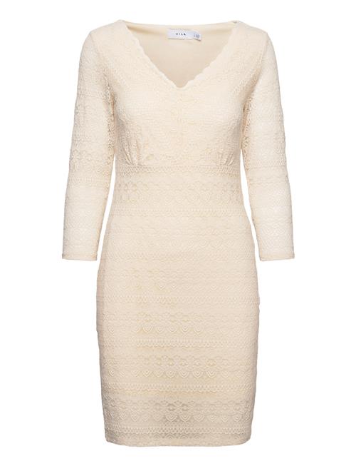 Vichikka Lace 3/4 Short Dress Vila Cream