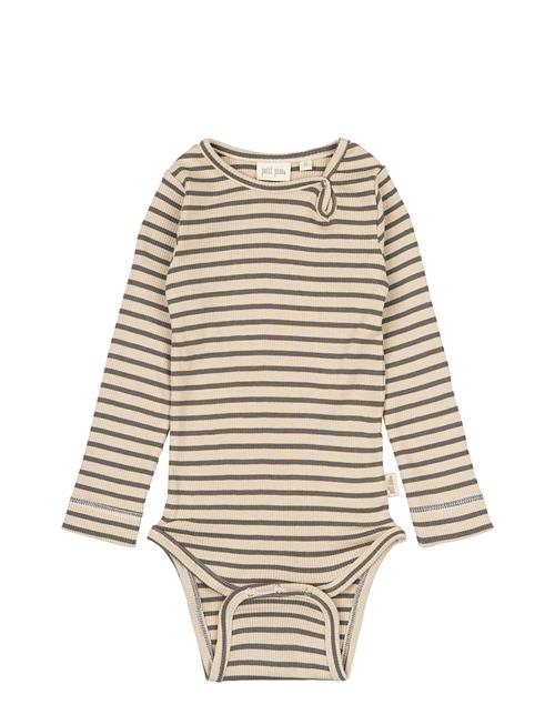 Body L/S Modal Striped Petit Piao Brown