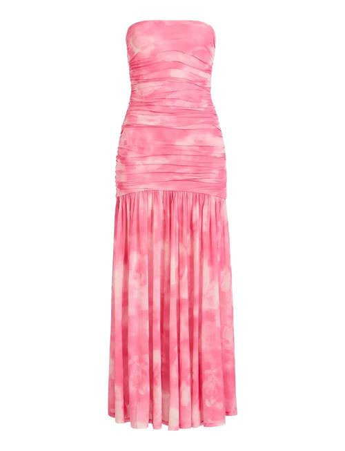 Solana Printed Mesh Maxi Dress Bardot Pink