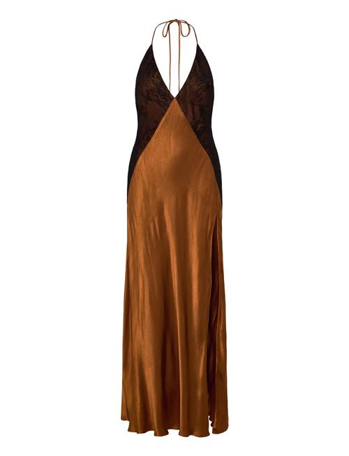 Estrella Halter Maxi Dress Bardot Brown