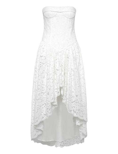 Felicidad Strapless Lace Dress Bardot White