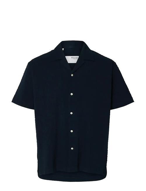 Slhrelaxed-Ace Seersucker Ss Shirt Selected Navy