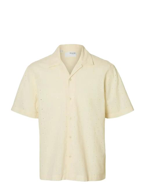 Slhrlxjax Broderie Ss Shirt Selected Cream