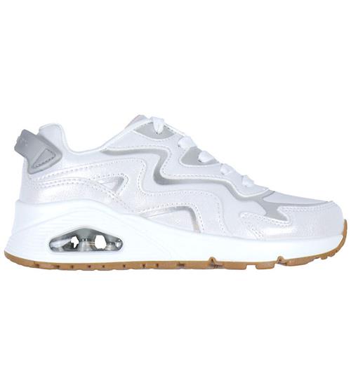 Skechers Sko - Wavy Shimmer - Hvid/Sølv