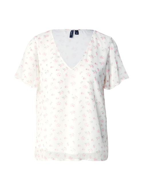VERO MODA Bluse 'VMSMILLA'  græsgrøn / lyserød / hvid