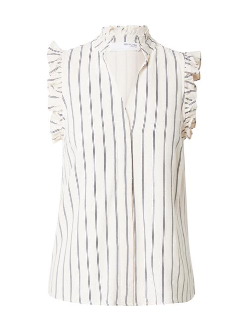 SELECTED Bluse 'SLFViva'  creme / marin
